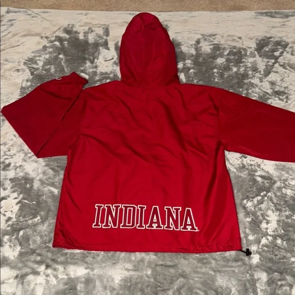 NWOT Champion Small Red Indiana University Hooded Windbreaker - Picture 5 of 7